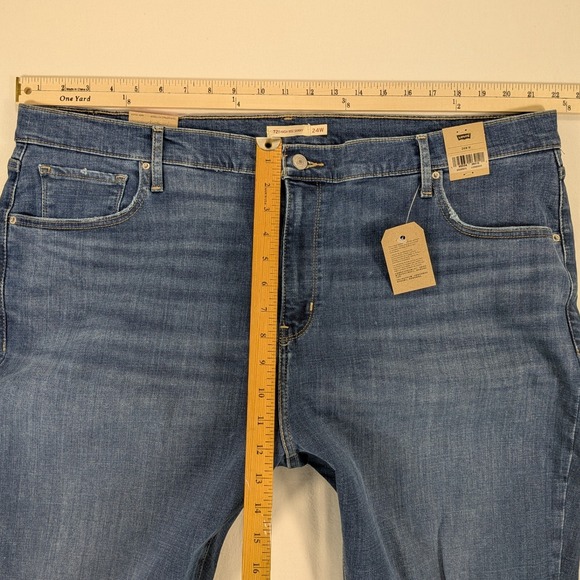 NWT Levi Strauss 721 Jeans Women 24 High Rise Skinny Distress Blue Denim Classic - Picture 9 of 12
